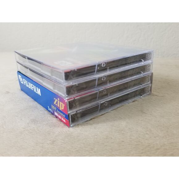 Fujifilm 100mb Disk BM Formatted Zip Disk New Sealed 4 pcs Vintage - Picture 10 of 11